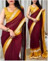 SF 696 Simple Designer Chiffon Party Wear Sarees Wholesale Shop In Surat